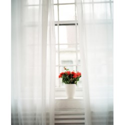Vorhang Gardine Aus Etamin, Weiß